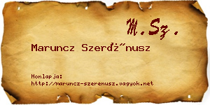 Maruncz Szerénusz névjegykártya
